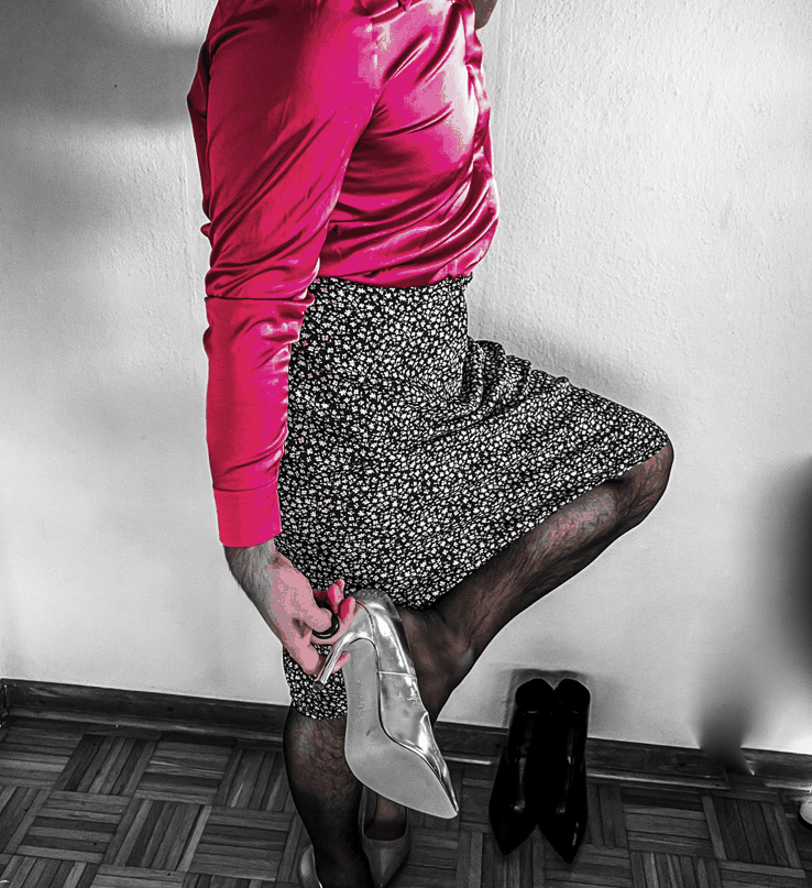 Man wearing a blouse