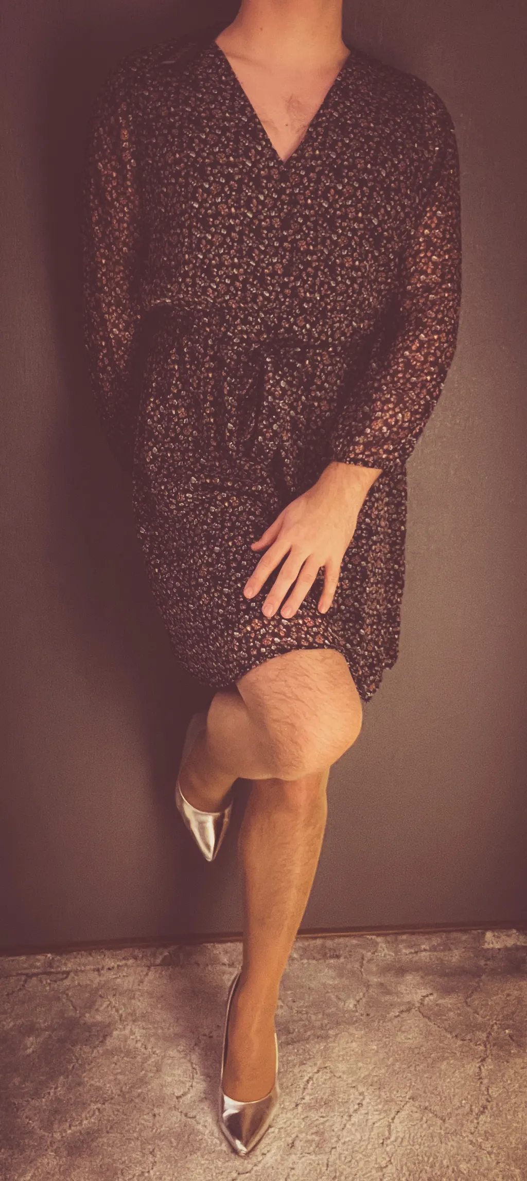 Man wearing a floral spring dress by ONLY