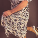 Pleated floral dress by ESPRIT with tie belt