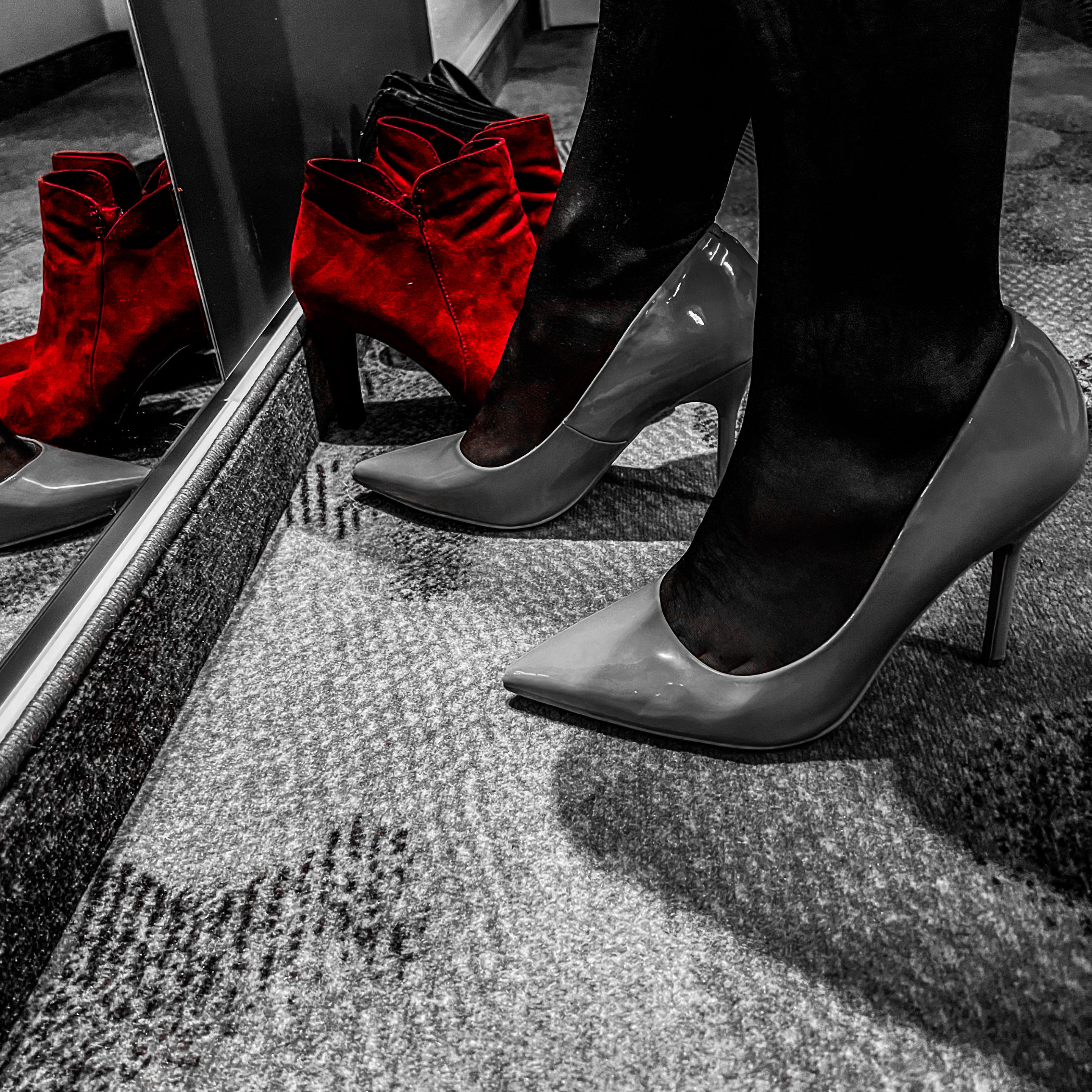 Man wearing high heels