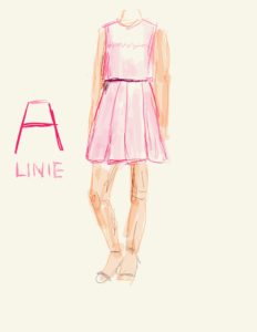 Sketch of A-line dresses