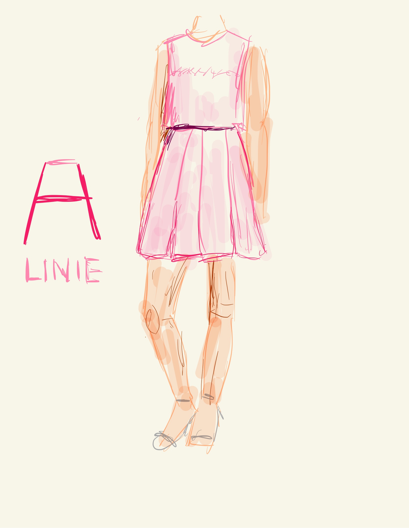 Sketch of an A-line dress