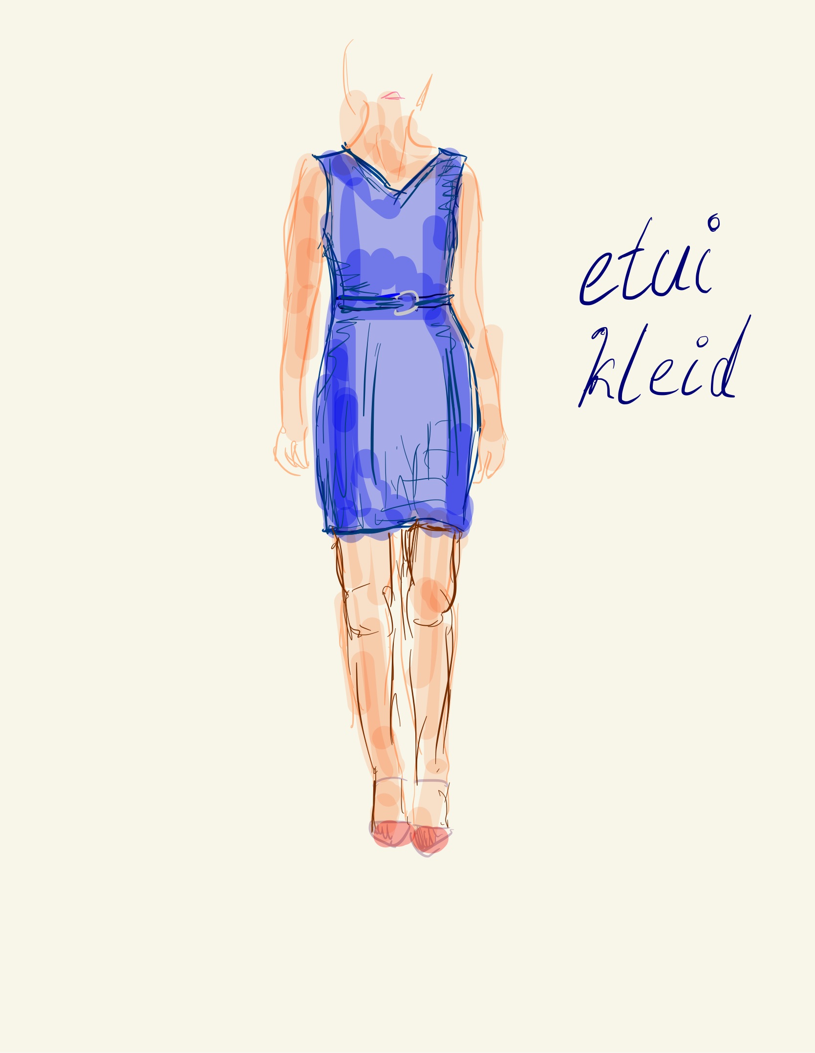 Sketch of a sheath dress