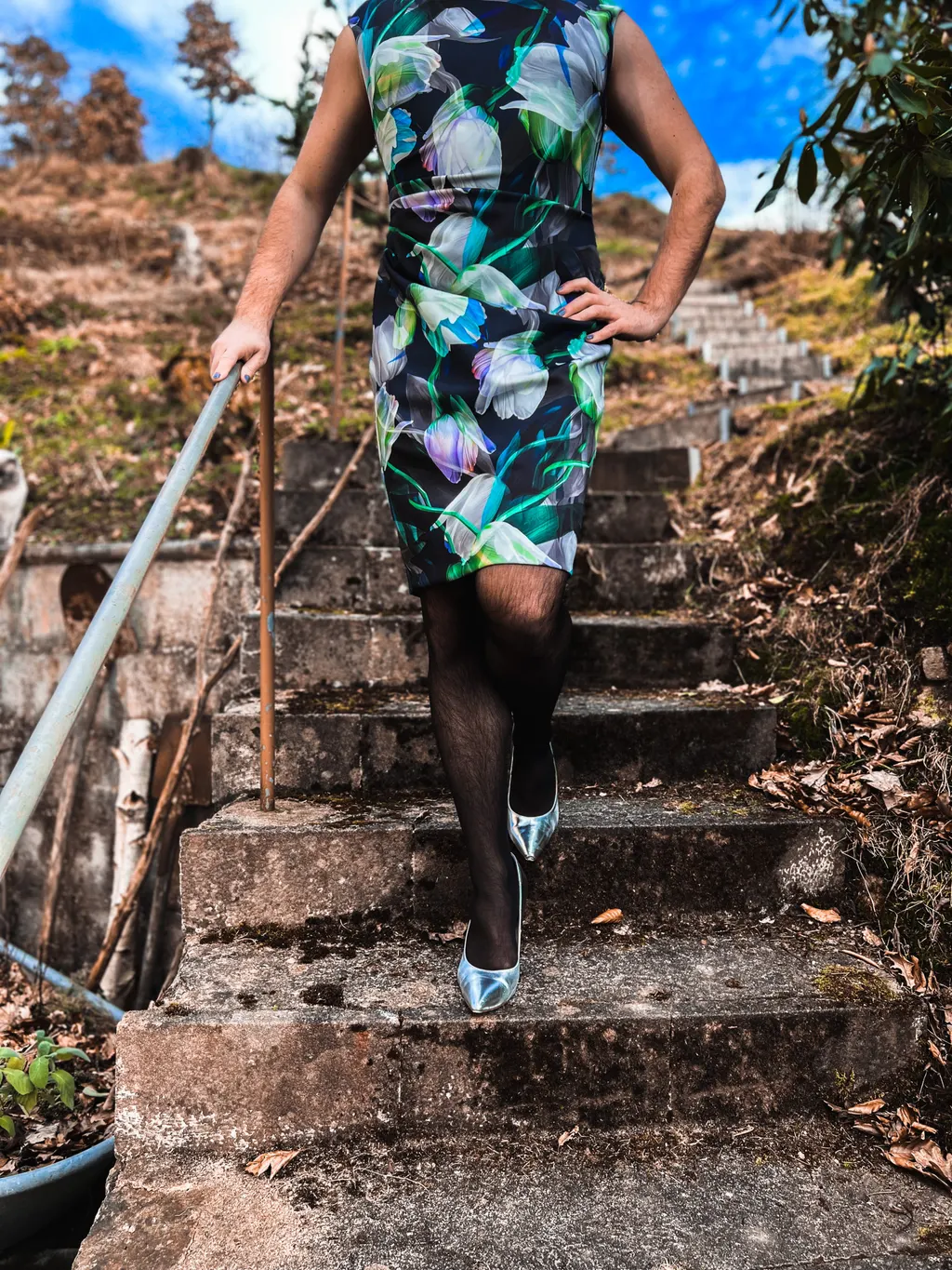 Man dressed in a stylish skirt outfit, embodying his personal sense of style